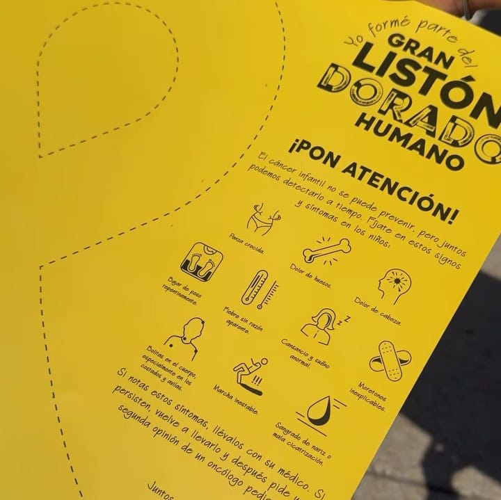 Listón Dorado Humano: Revolución para concientizar sobre el cáncer infantil